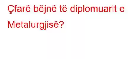 Çfarë bëjnë të diplomuarit e Metalurgjisë