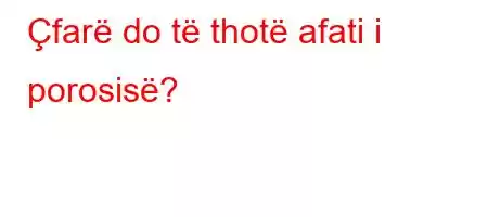 Çfarë do të thotë afati i porosisë?