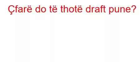 Çfarë do të thotë draft pune