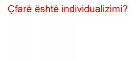 Çfarë është individualizimi?