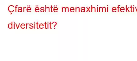 Çfarë është menaxhimi efektiv i diversitetit?