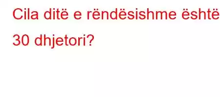 Cila ditë e rëndësishme është 30 dhjetori?