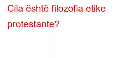 Cila është filozofia etike protestante?