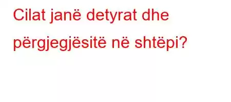 Cilat janë detyrat dhe përgjegjësitë në shtëpi?