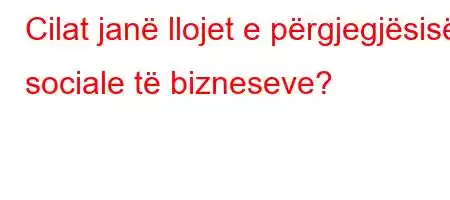 Cilat janë llojet e përgjegjësisë sociale të bizneseve