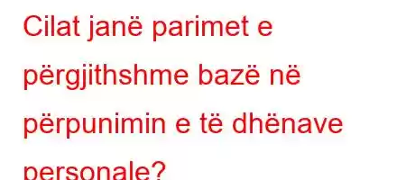 Cilat janë parimet e përgjithshme bazë në përpunimin e të dhënave personale?