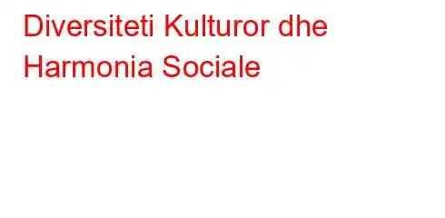 Diversiteti Kulturor dhe Harmonia Sociale