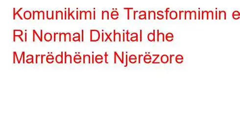 Komunikimi në Transformimin e Ri Normal Dixhital dhe Marrëdhëniet Njerëzore