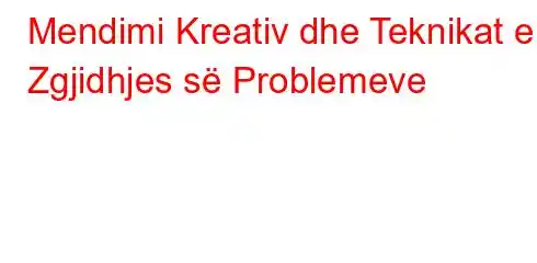 Mendimi Kreativ dhe Teknikat e Zgjidhjes së Problemeve