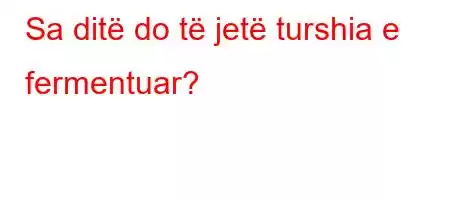 Sa ditë do të jetë turshia e fermentuar?