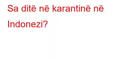 Sa ditë në karantinë në Indonezi?