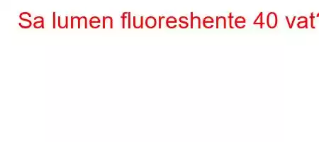 Sa lumen fluoreshente 40 vat?