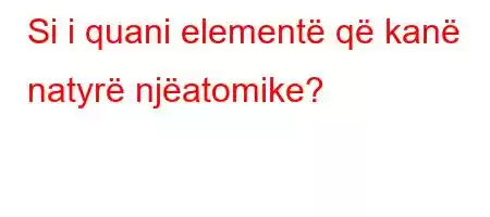 Si i quani elementë që kanë natyrë njëatomike